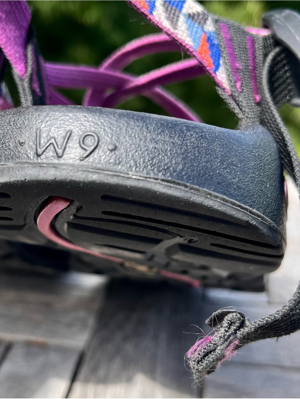 Chaco ZX/2 Hiking Sandal Wmns 9 Toe Loop Purple Geometric Outdoor Walking Shoe - Picture 11 of 11